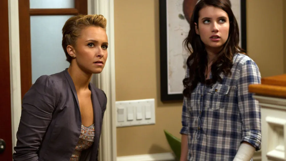 Kirby and Jill look upstairs in Scream 4