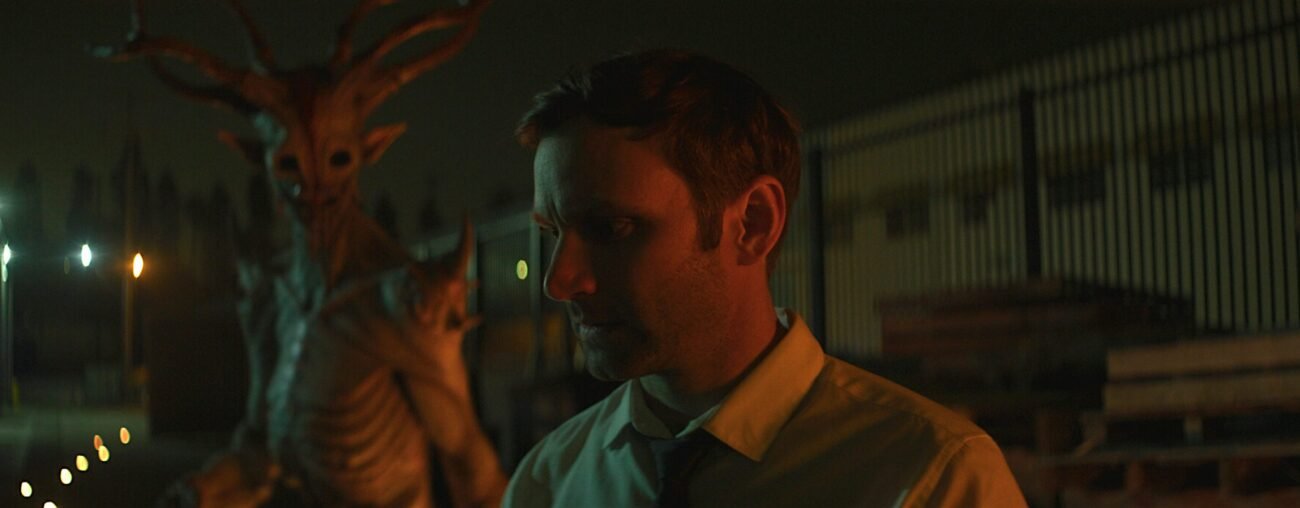 Trevor Newlin as Chip (the demon) and Trey Holland as Dunn (the human) in Portal to Hell