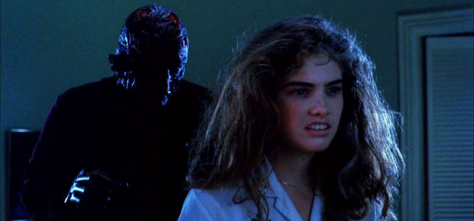 Nancy turns her back on Freddy Krueger in A Nightmare on Elm Street